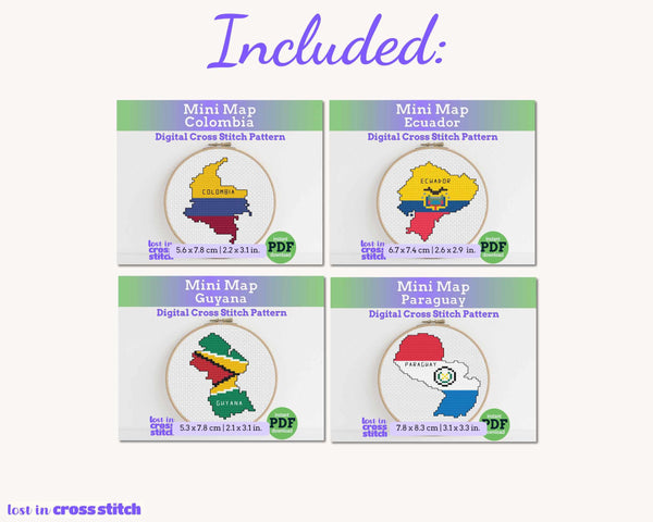 South America Cross Stitch Pattern Bundle