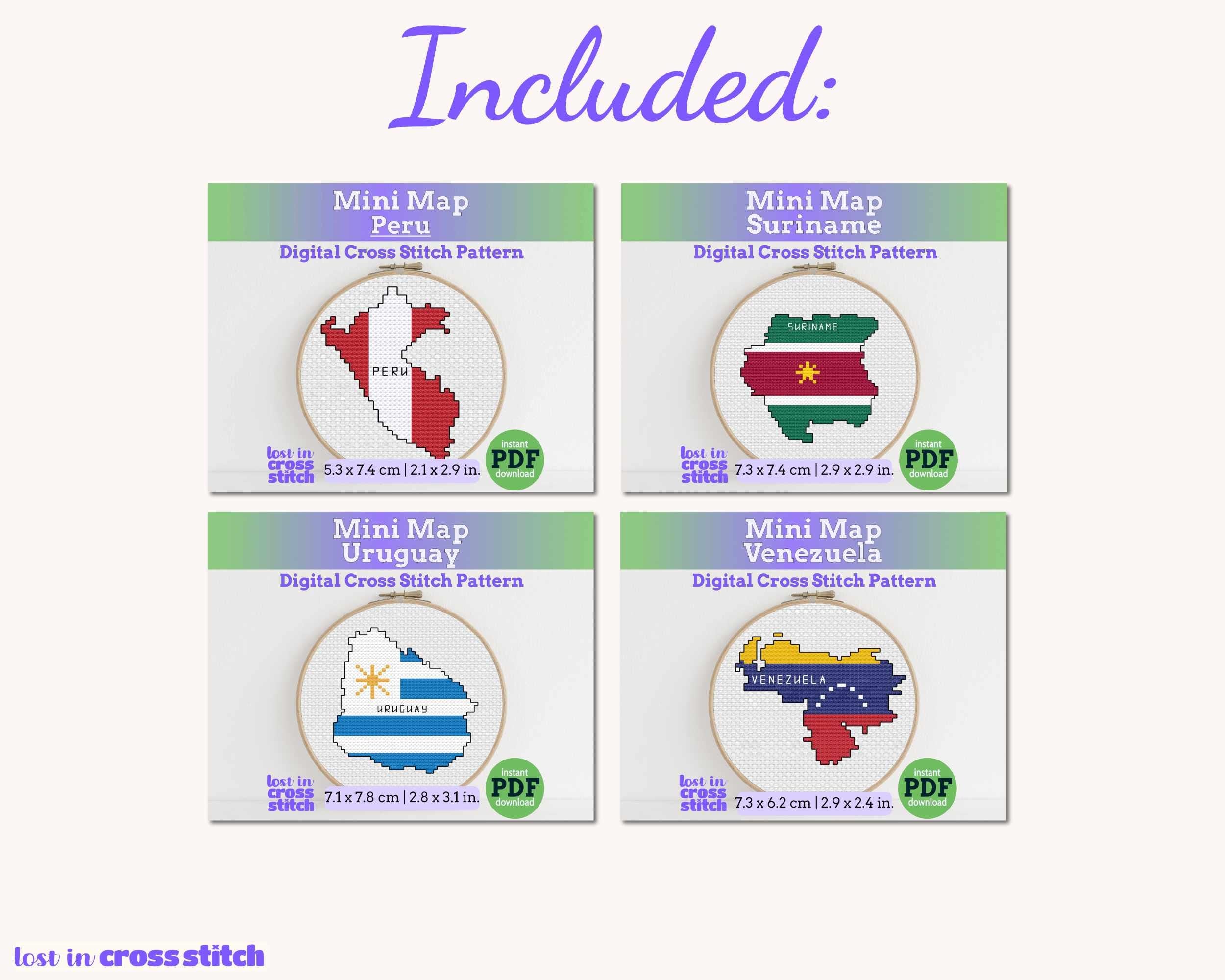 South America Cross Stitch Pattern Bundle