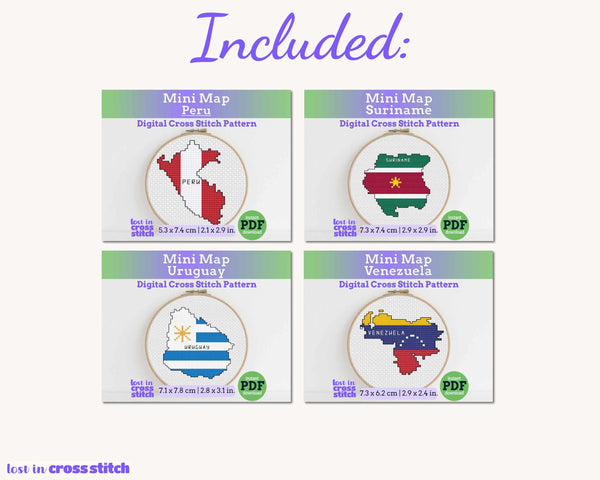 South America Cross Stitch Pattern Bundle