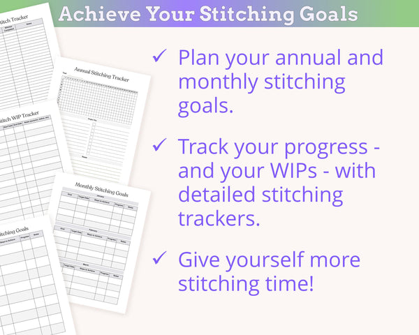Minimalist Cross Stitch Planner & Tracker PDF