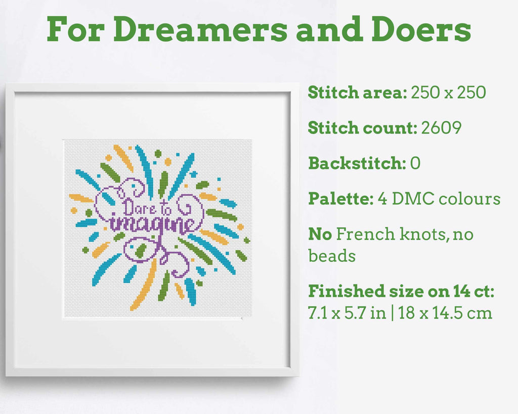 Dare to Imagine Cross Stitch Pattern PDF