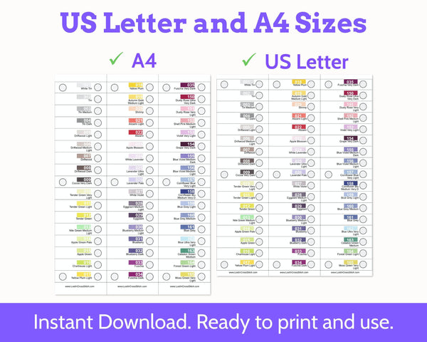 Cross Stitch DMC Floss Storage and Organisation System PDF (36 Cards)