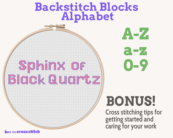 Backstitch Blocks Cross Stitch Alphabet Pattern PDF