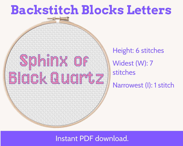 Backstitch Blocks Cross Stitch Alphabet Pattern PDF