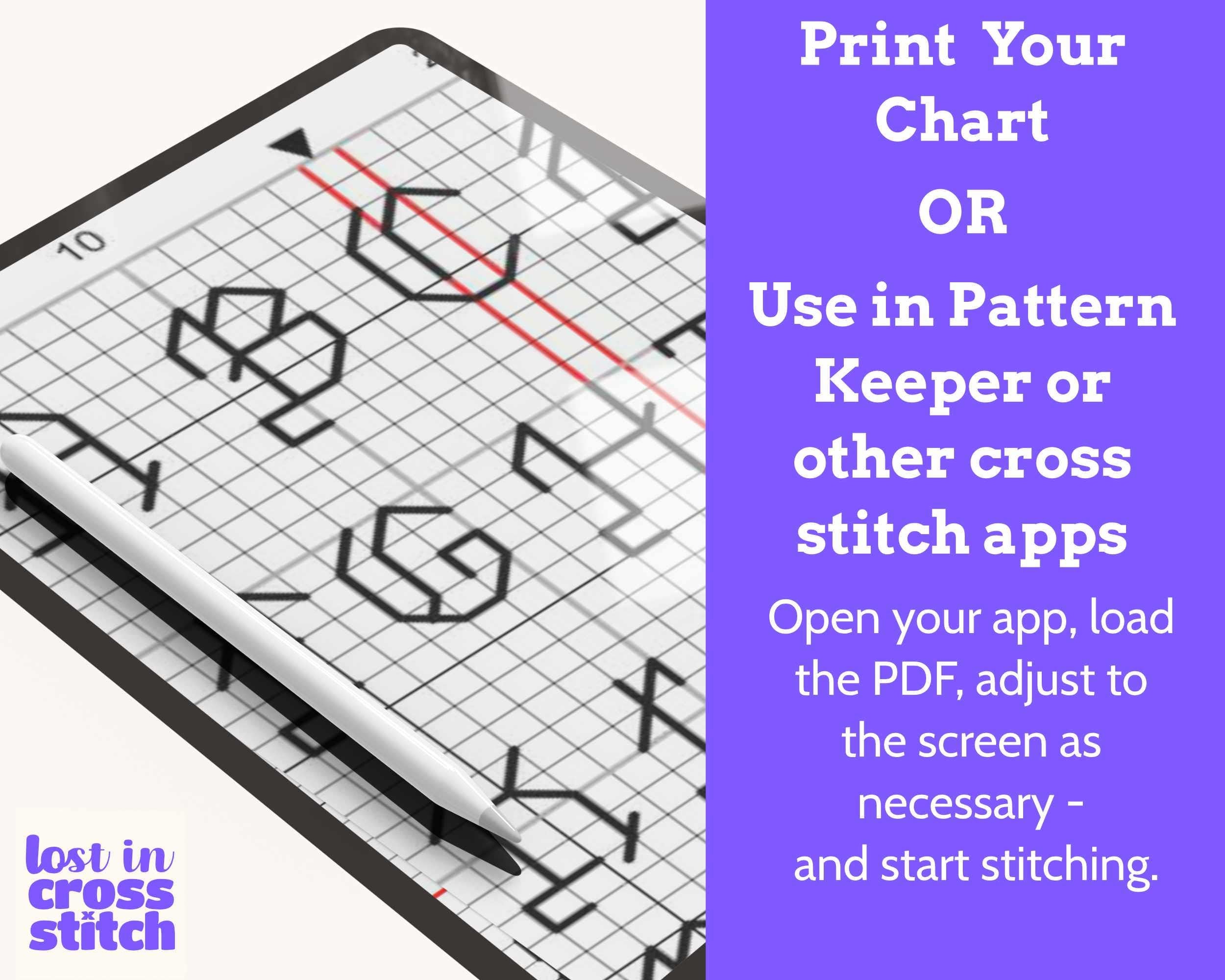 Bold Capital Cross Stitch Alphabet Pattern PDF