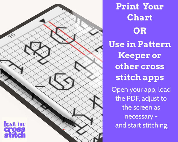 Bold Capital Cross Stitch Alphabet Pattern PDF
