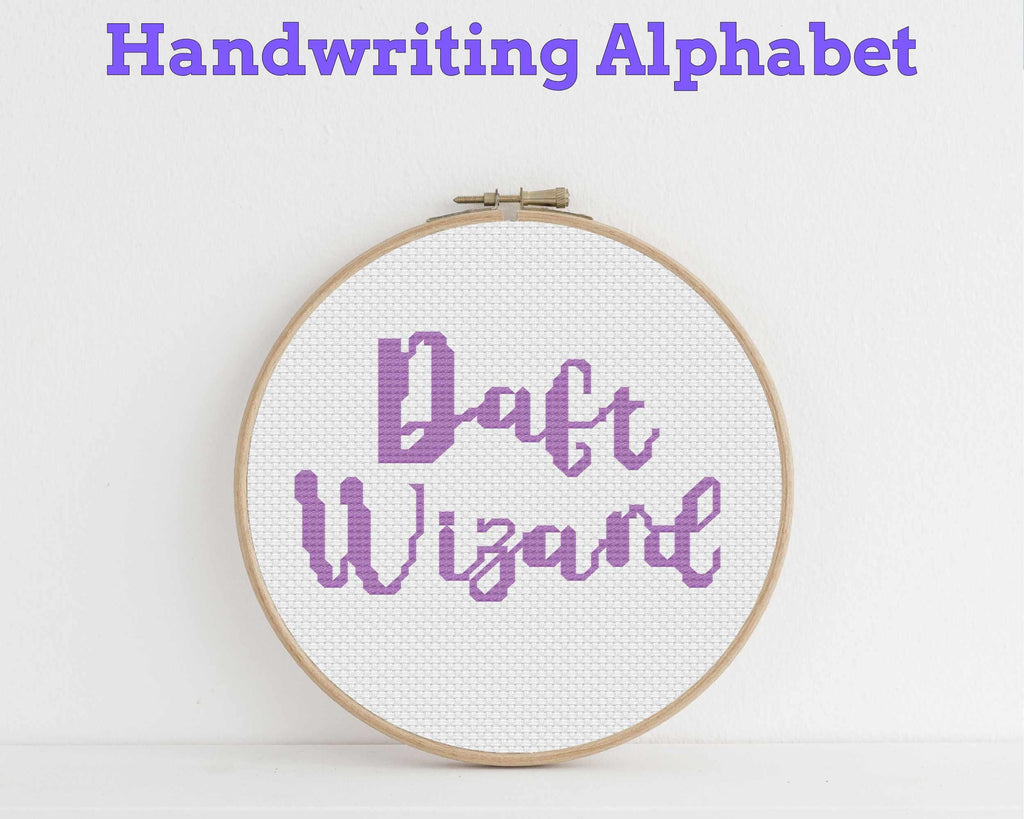 Handwriting Cross Stitch Alphabet Pattern PDF