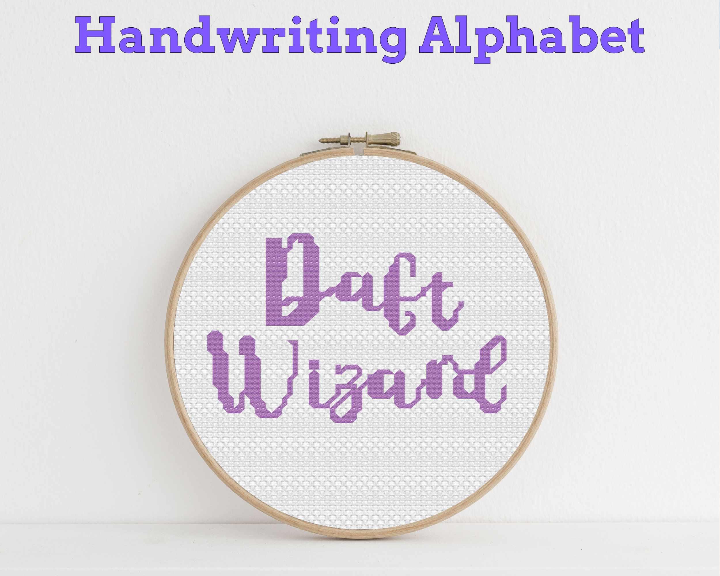 Handwriting Cross Stitch Alphabet Pattern PDF