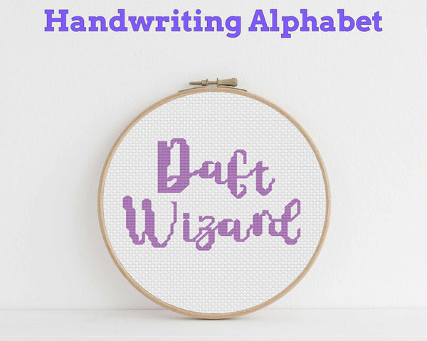 Handwriting Cross Stitch Alphabet Pattern PDF