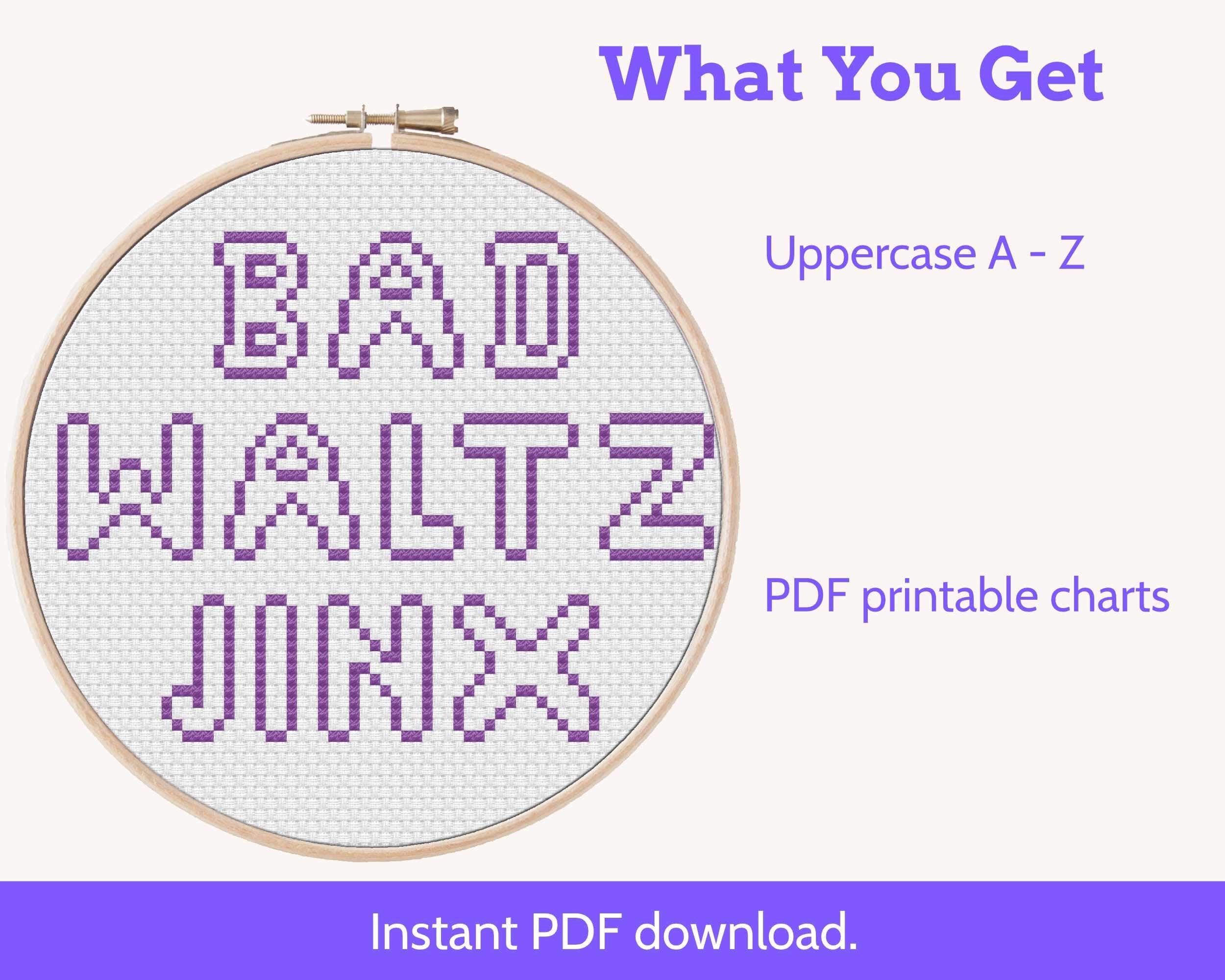 Hollow Capital Cross Stitch Alphabet Pattern PDF Secondary image