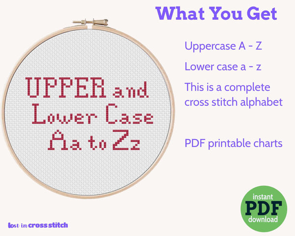 Typewriter Alphabet Cross Stitch Pattern PDF