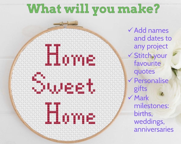 Typewriter Alphabet Cross Stitch Pattern PDF