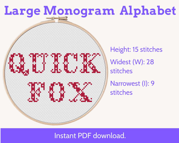 Monogram Cross Stitch Alphabet Pattern PDF