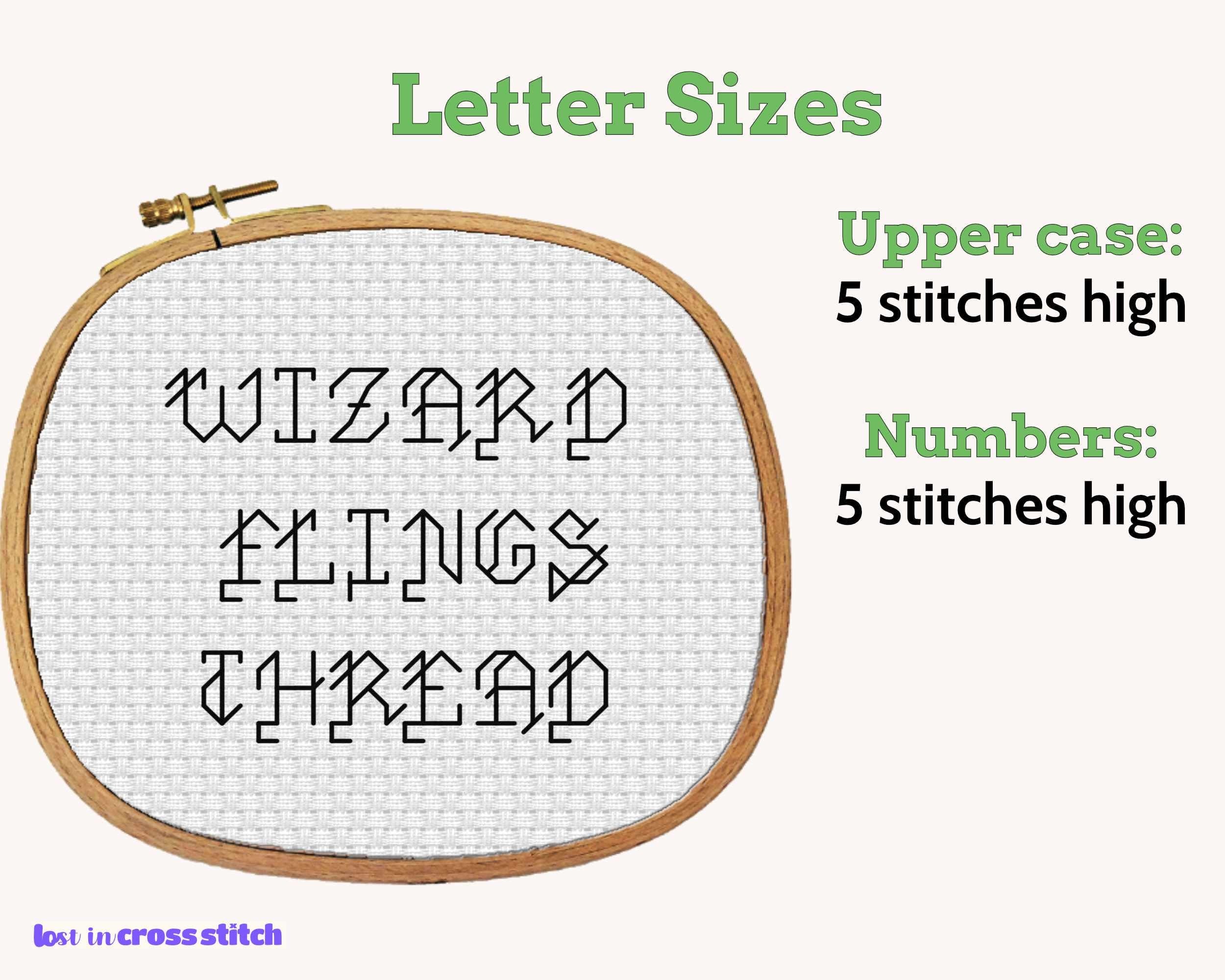 Gothic Backstitch Alphabet Cross Stitch Pattern PDF