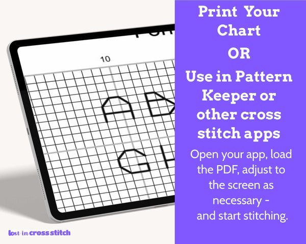 Retro Backstitch Alphabet Cross Stitch Pattern