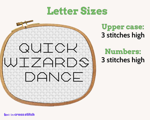 Retro Backstitch Alphabet Cross Stitch Pattern