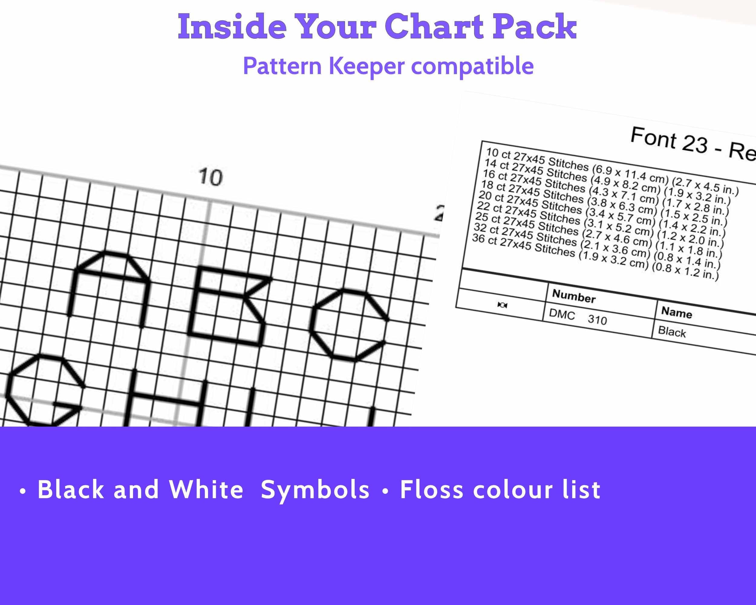 Modern Backstitch Alphabet Cross Stitch Pattern PDF