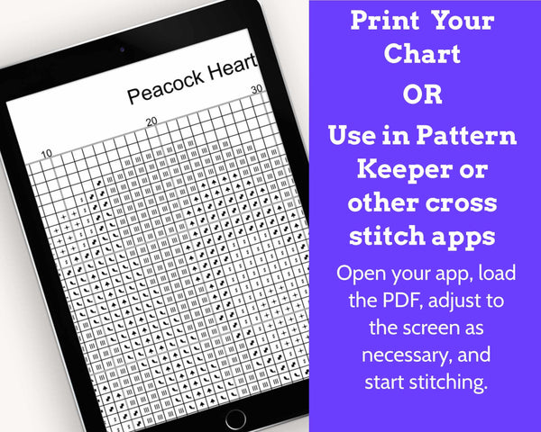 Art Nouveau Peacock Feather Cross Stitch Pattern PDF for metallic floss