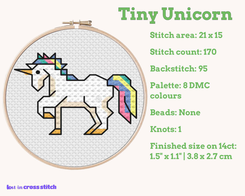 Tiny Little Unicorn Cross Stitch Pattern PDF