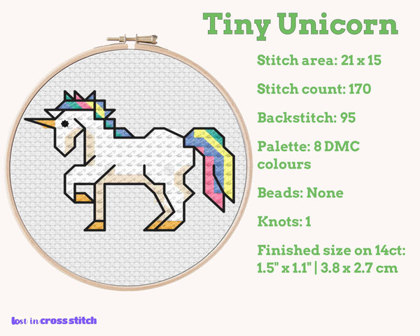Tiny Little Unicorn Cross Stitch Pattern PDF