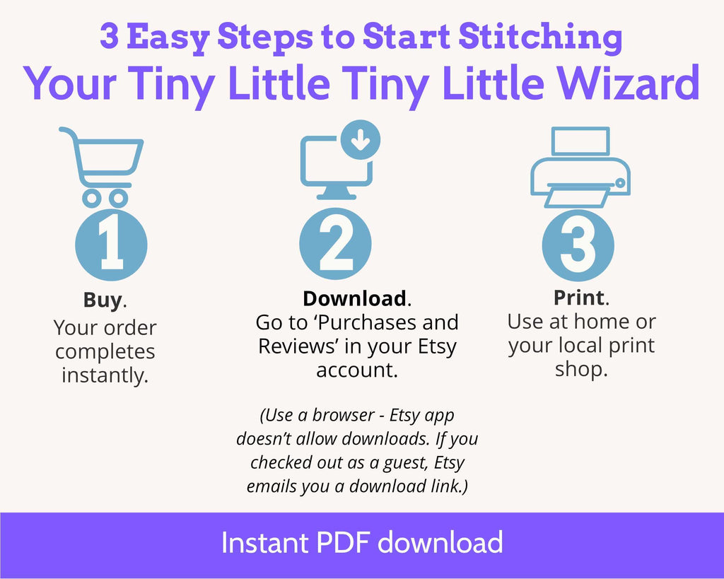 Tiny Little Wizard Cross Stitch Pattern PDF