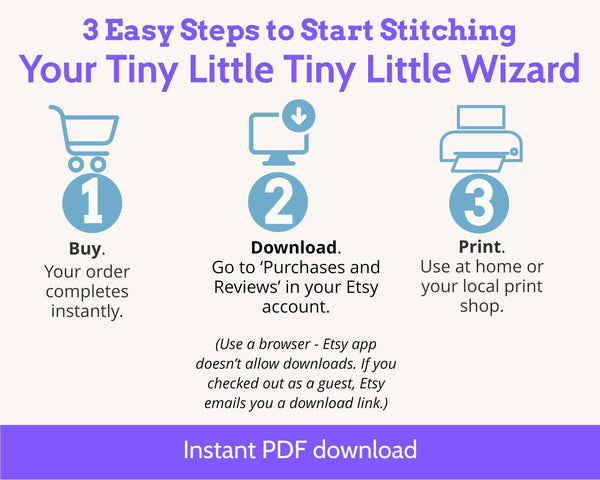 Tiny Little Wizard Cross Stitch Pattern PDF