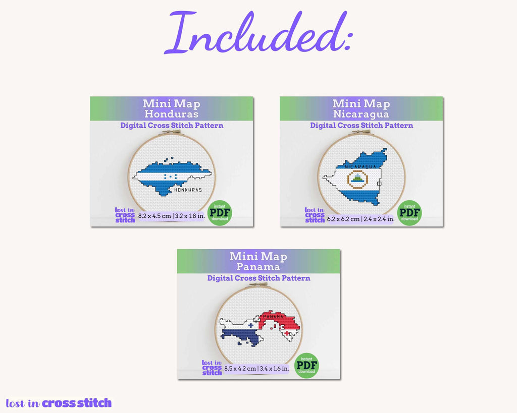 Central America Cross Stitch Pattern Bundle
