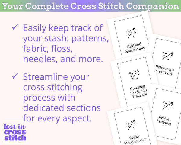 Minimalist Cross Stitch Planner & Tracker PDF