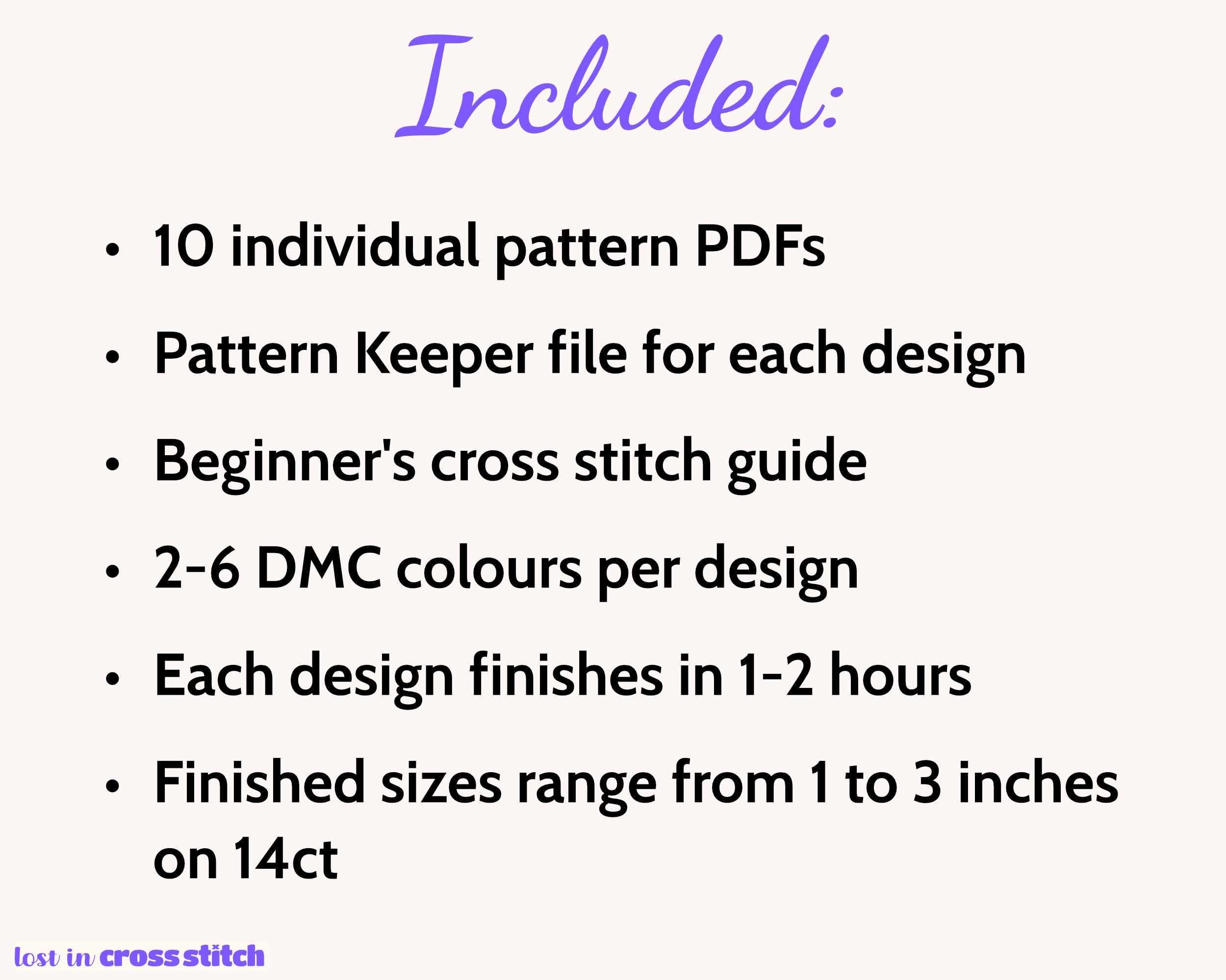 Northern Europe Cross Stitch Pattern Bundle: 10 Mini Flag Map Patterns