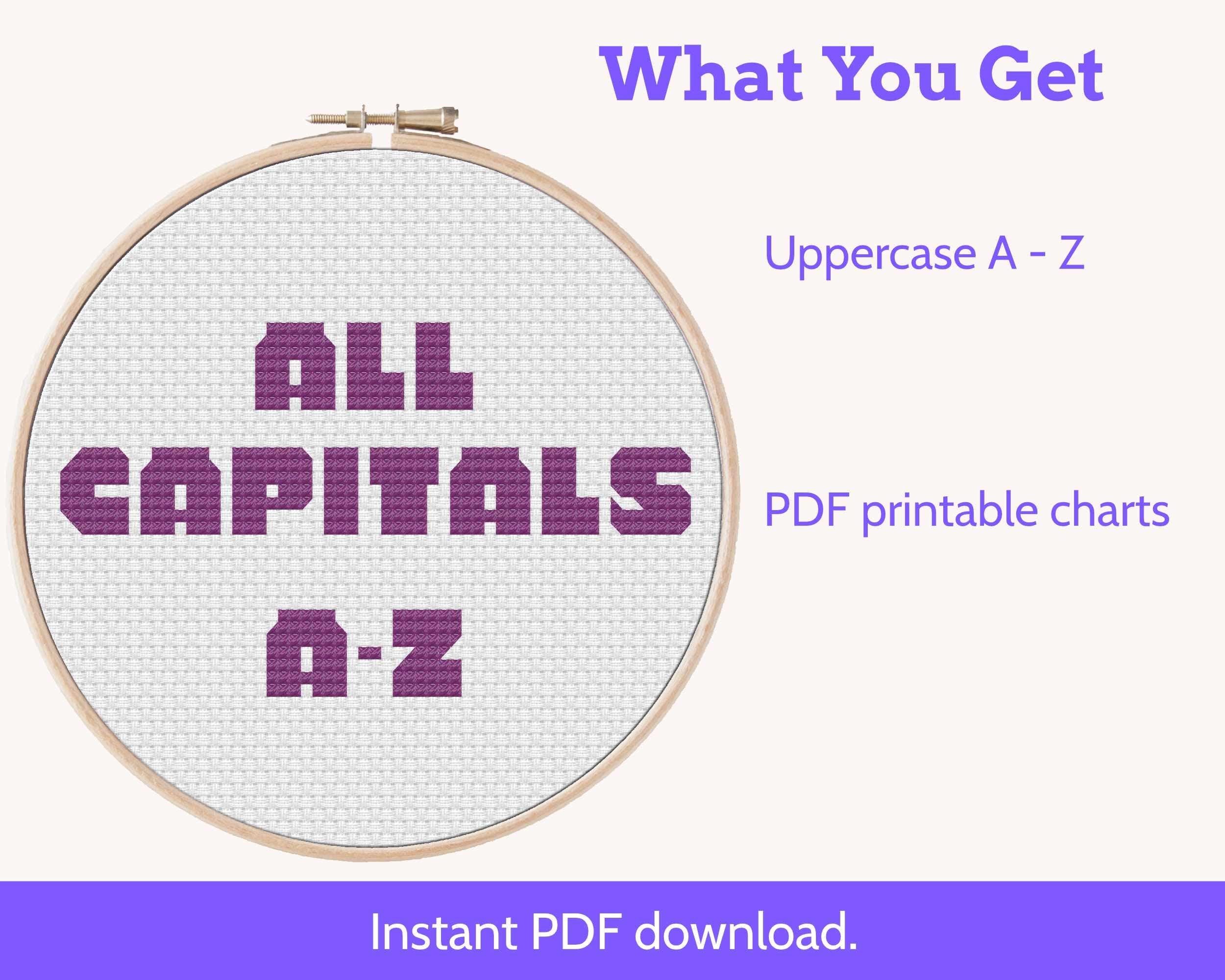 Bold Capital Cross Stitch Alphabet Pattern PDF Secondary image