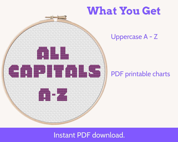 Bold Capital Cross Stitch Alphabet Pattern PDF