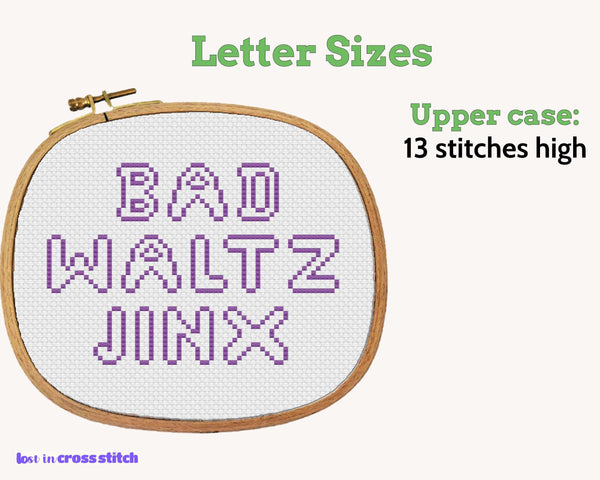 Hollow Capital Cross Stitch Alphabet Pattern PDF
