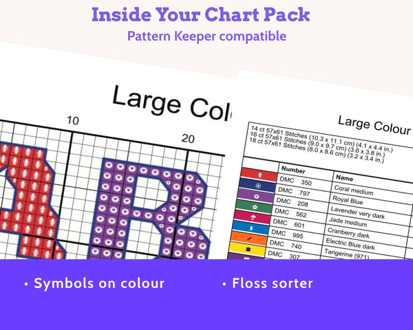 Colourful Cross Stitch Alphabet Pattern PDF