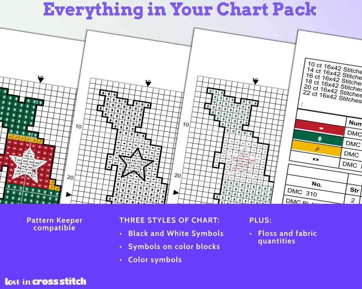 Togo Cross Stitch Pattern: Tiny Flag Map