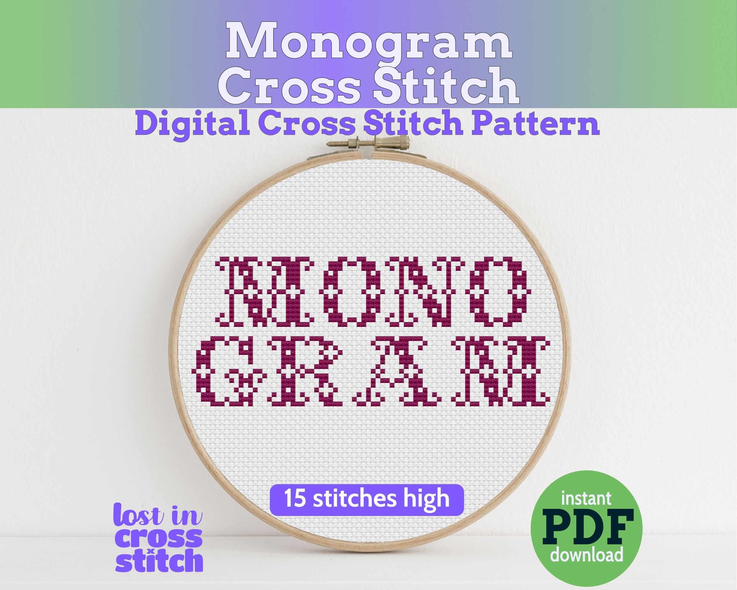 Monogram Cross Stitch Alphabet Pattern PDF Main image