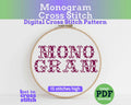 Monogram Cross Stitch Alphabet Pattern PDF