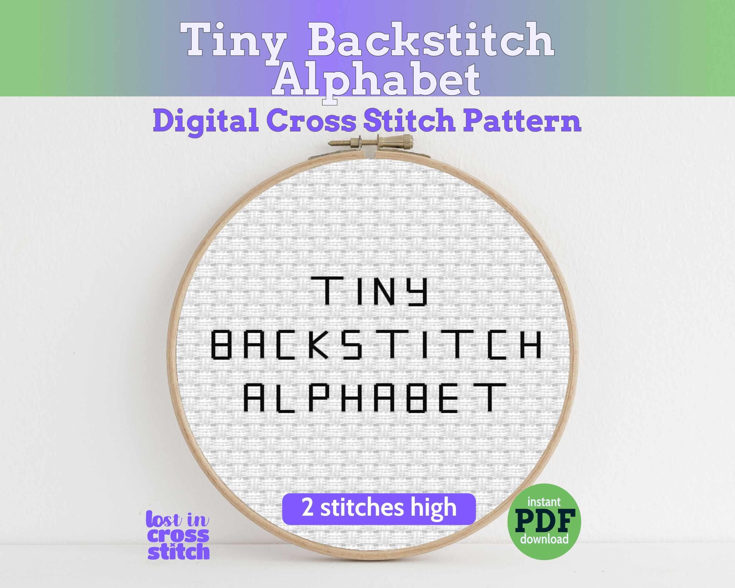 Tiny Backstitch Alphabet Cross Stitch Pattern Main image
