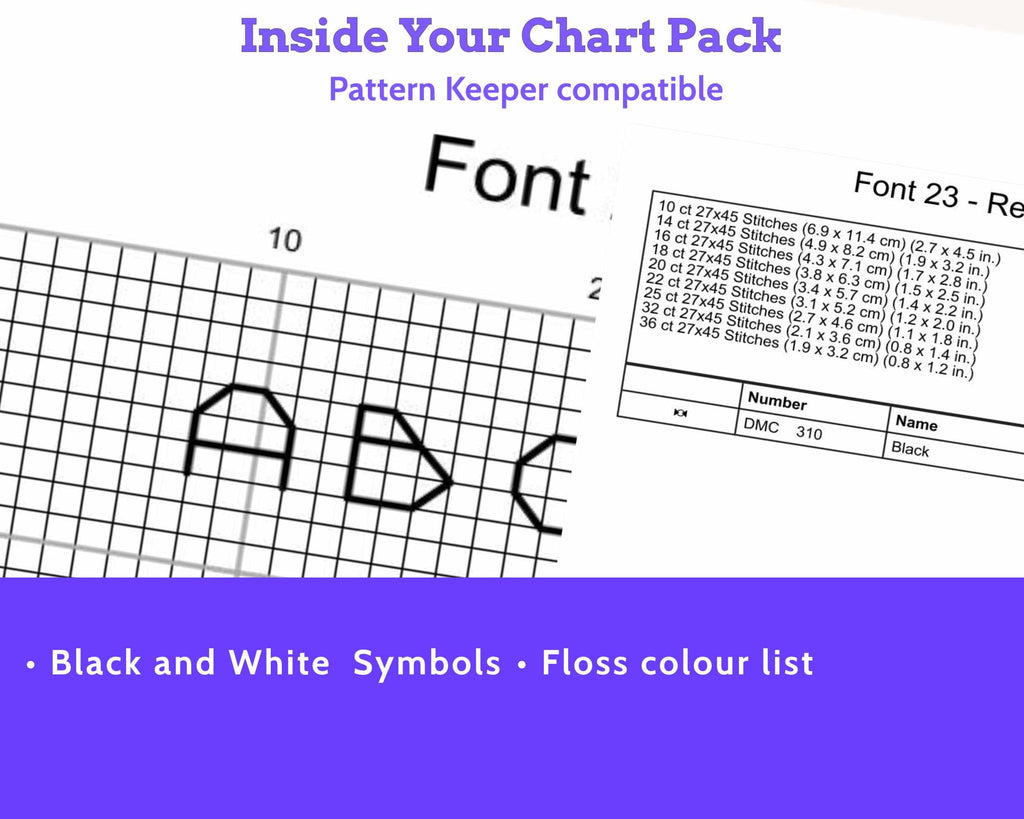 Retro Backstitch Alphabet Cross Stitch Pattern