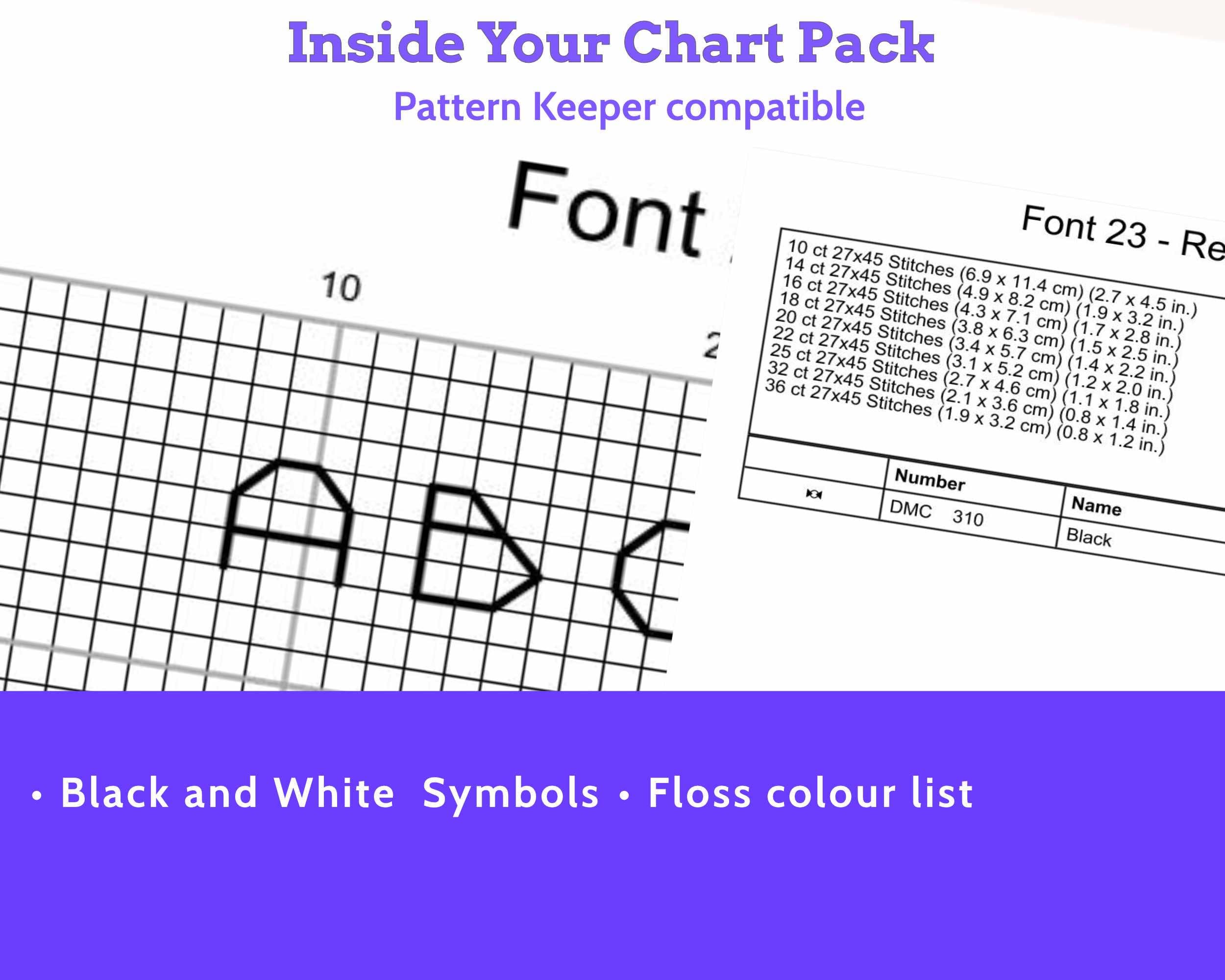 Retro Backstitch Alphabet Cross Stitch Pattern