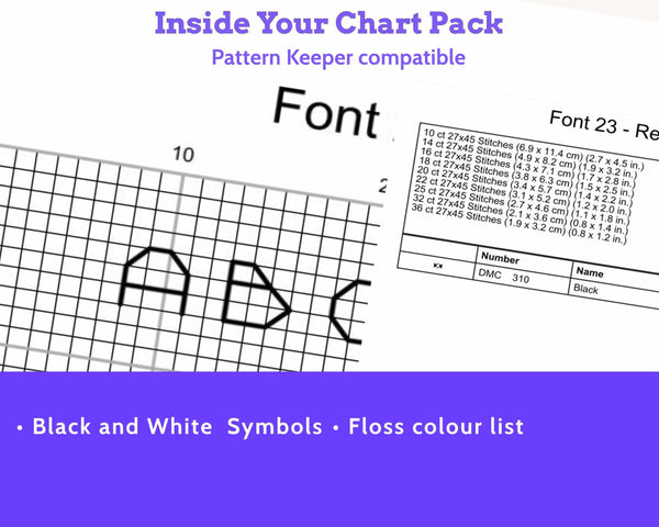 Retro Backstitch Alphabet Cross Stitch Pattern