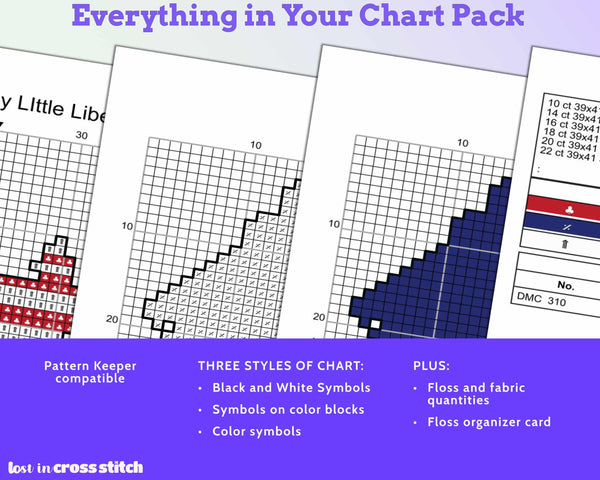 Liberia Cross Stitch Pattern: Tiny Flag Map