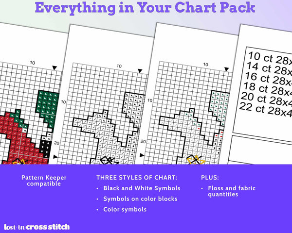 Mozambique Cross Stitch Pattern: Tiny Flag Map with Star