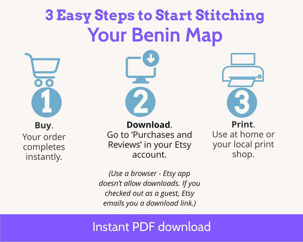 Benin Cross Stitch Pattern: Tiny Flag Map