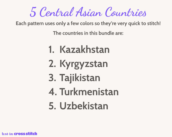 Central Asia Cross Stitch Pattern Bundle