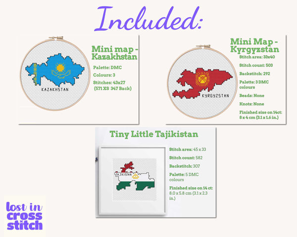 Central Asia Cross Stitch Pattern Bundle