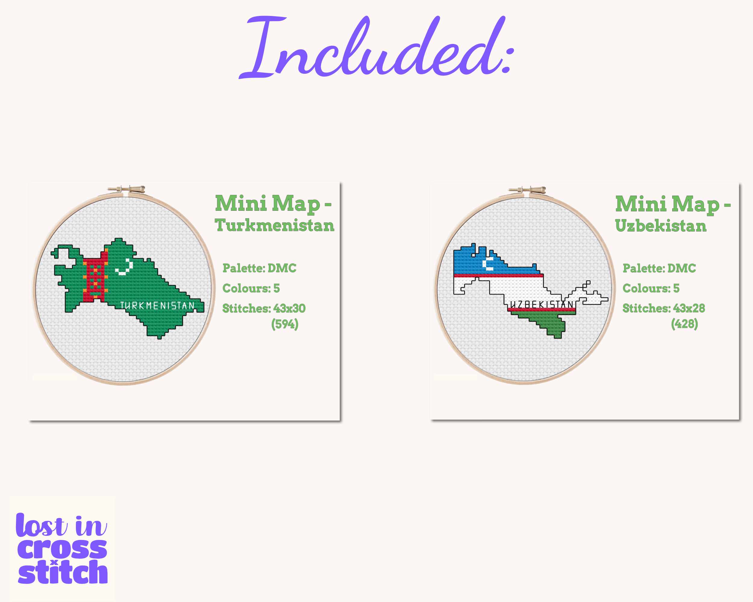 Central Asia Cross Stitch Pattern Bundle
