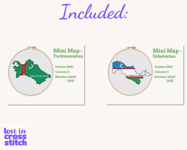 Central Asia Cross Stitch Pattern Bundle