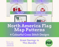 North America Cross Stitch Pattern Bundle