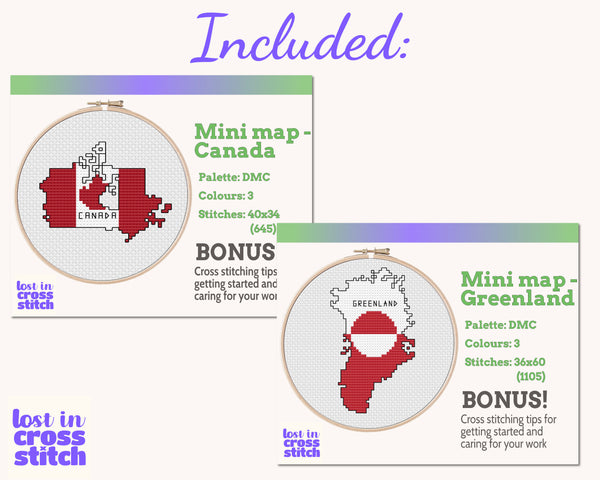 North America Cross Stitch Pattern Bundle