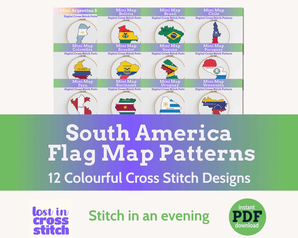 South America Cross Stitch Pattern Bundle